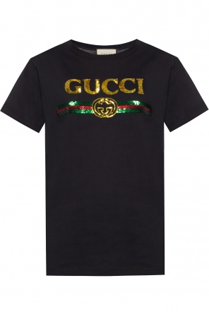 Sequinned logo t-shirt, zdjęcie 1 Sequinned logo t-shirt od Gucci